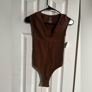 NWT Free People Chocolate Ribbed Tank
